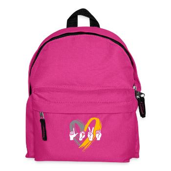 Taub Taubheit Deaf Gebärdensprache - Kinder Rucksack - Fuchsia - Vorne