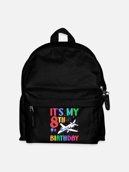 It's My 8th Birthday Flugzeug Party - Kinder Rucksack - Schwarz