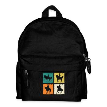 Riding Horses - Kids' Backpack - black - Front