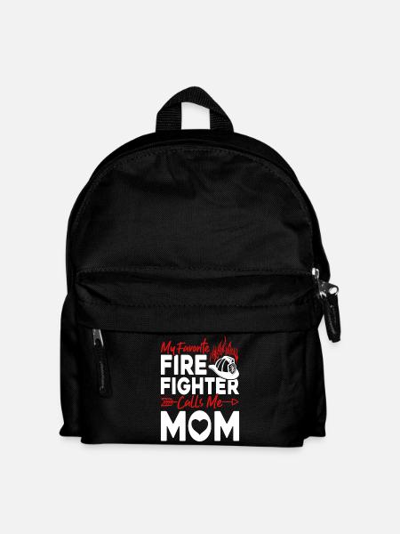 Mein Lieblings-Feuerwehrmann nennt mich Mama - Kinder Rucksack - Schwarz