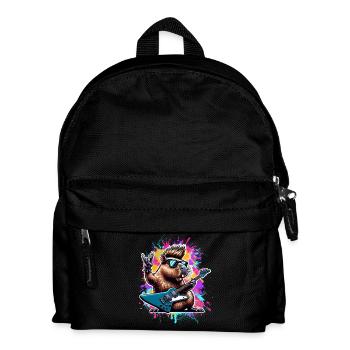 Capybara Rock and Roll Guitarist - Kids' Backpack - black - Front