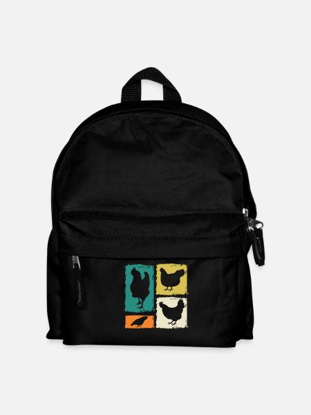Hühner Henne - Kinder Rucksack - Schwarz