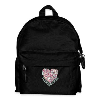 Blumenherz Retro Design Flower Retro Heart Design - Kids' Backpack - black - Front