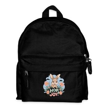 Hop Joy Bunny Easter Cute Spaß für Alle - Kinder Rucksack - Schwarz - Vorne