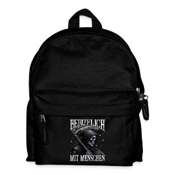 Beruflich Arbeite Ich Gern Mit Menschen Tod Sense - Kinder Rucksack - Schwarz - Vorne
