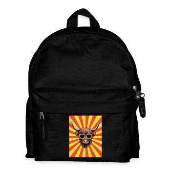 Kuh Rind Hochlandrind - Kinder Rucksack - Schwarz - Vorne