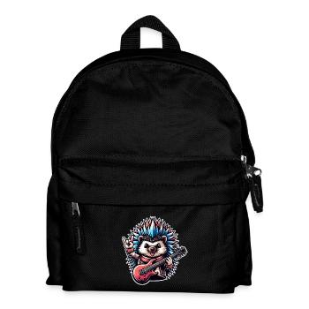 Igel Rock and Roll Gitarrist - Kinder Rucksack - Schwarz - Vorne