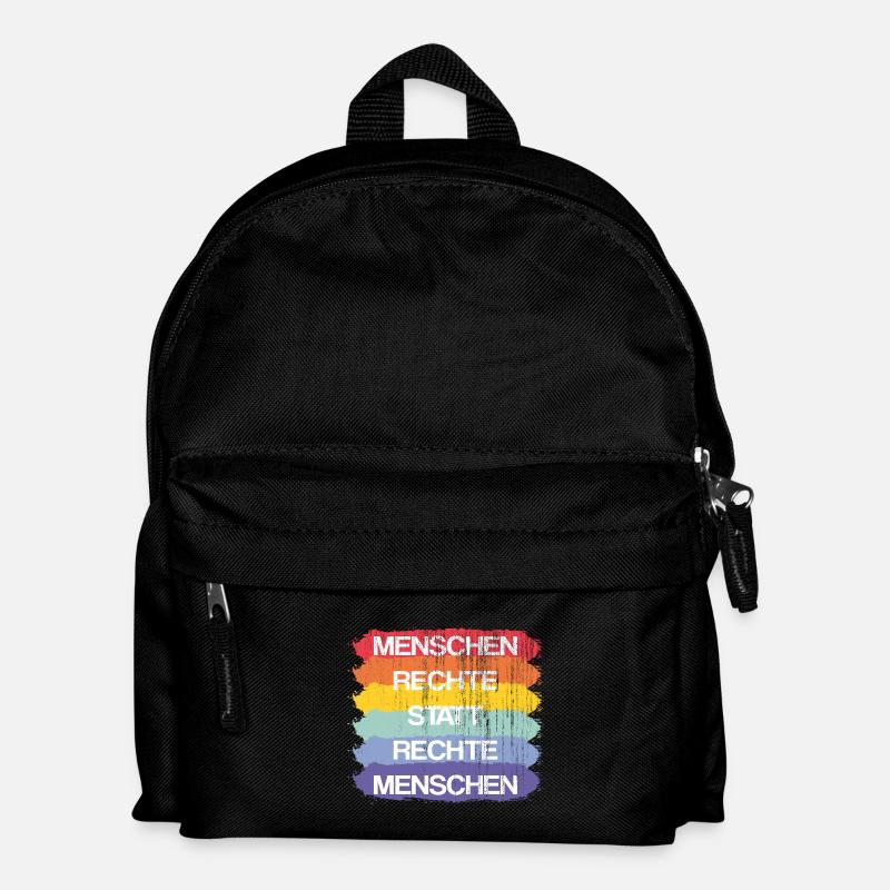 Menschenrechte statt rechte Menschen Demokratie - Kinder Rucksack - Schwarz