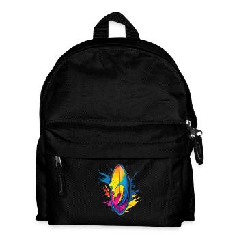 Surfbrett Farbklecks - Kinder Rucksack - Schwarz - Vorne