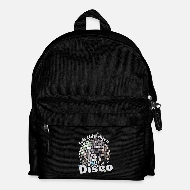 Ich fühl mich Disco! Diskothek Discokugel Spruch - Kinder Rucksack - Schwarz