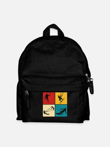 Kitesurfer Kiteboard Kitesurfen Kitesurf - Kinder Rucksack - Schwarz