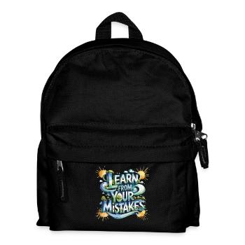 Lerne Aus Deinen Fehlern Mit Inspirierendem Stil - Kinder Rucksack - Schwarz - Vorne