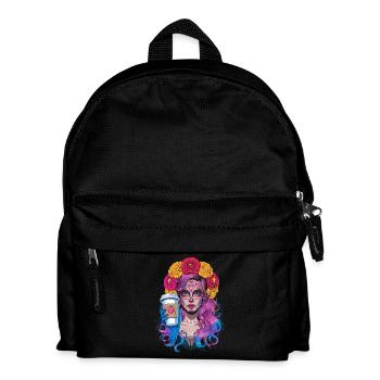 Dia de los Muertos Coffee with Beautiful Woman from - Kids' Backpack - black - Front