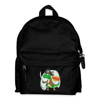 Carnival Birthday Pirate Dinosaur Pirate Hat - Kids' Backpack - black - Front
