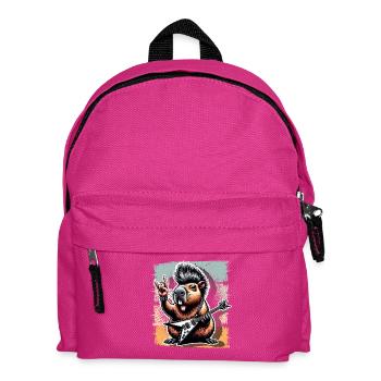 Capybara Guitariste Rock and Roll Heavy Metal - Sac à dos Enfant - fuchsia - Devant
