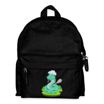 Schlange Koch Löffel Kochen - Kinder Rucksack - Schwarz - Vorne