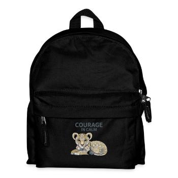 Mut in der Ruhe Löwe – Courage In Calm Design - Kids' Backpack - black - Front