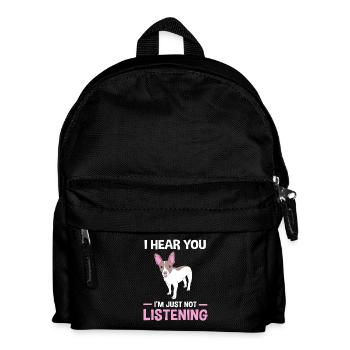 Rat Terrier - Kinder Rucksack - Schwarz - Vorne