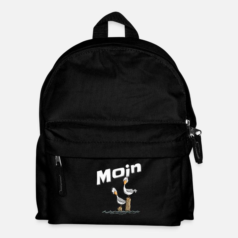 Moin Möwe Nordsee Urlaub Nordeutschland - Kinder Rucksack - Schwarz