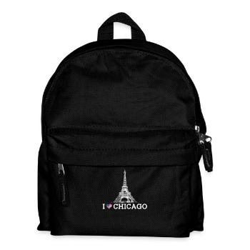 Ich liebe Chicago Illinois Cooler Eiffelturm-Liebhaber - Kinder Rucksack - Schwarz - Vorne