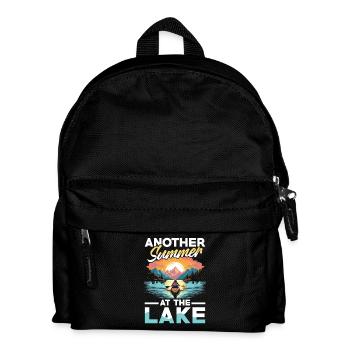 Another summer at the lake: canoeing adventurers - Kids' Backpack - black - Front