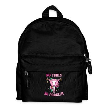 No Tubes No Problem Humorvolles Blumenmotiv - Kinder Rucksack - Schwarz - Vorne
