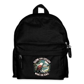 Lentement et sûrement, la tortue gagne - Sac à dos Enfant - noir - Devant