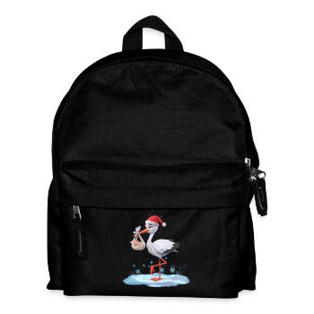 Christmas Stork With Baby Birth Christmas Joy - Kids' Backpack - black - Front