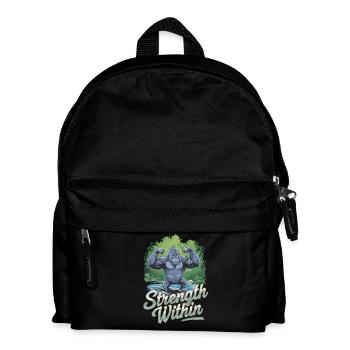 Kraft In Dir: Entdecke Die Stärke Des Gorillas In - Kinder Rucksack - Schwarz - Vorne