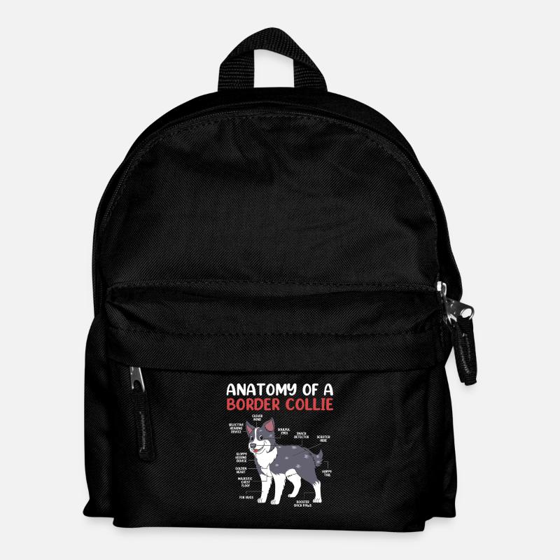 Border Collie - Kinder Rucksack - Schwarz