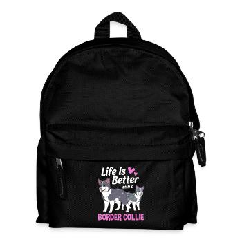 Border Collie - Kids' Backpack - black - Front