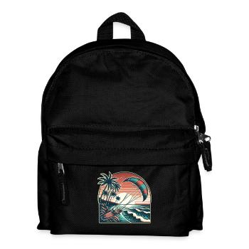 Kitesurfen Kitesurfer Kiteboard - Kinder Rucksack - Schwarz - Vorne