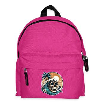 Surfing Surfer skull - Kids' Backpack - fuchsia - Front