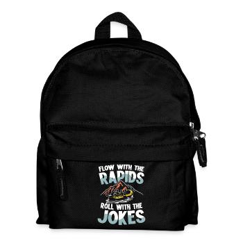 with the rapids flow roll with the - Kids' Backpack - black - Front