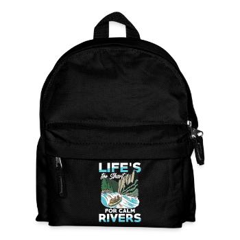 Das Leben Ist Zu Kurz Für Ruhige Flüsse Rafting - Kinder Rucksack - Schwarz - Vorne