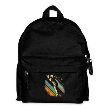 Golfspieler 80er Jahre - Kinder Rucksack - Schwarz - Vorne