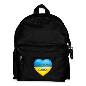 I'M NOT PLAYING CARDS – UKRAINE HERZ - Kinder Rucksack - Schwarz - Vorne