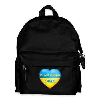 I'M NOT PLAYING CARDS – UKRAINE HERZ - Kinder Rucksack - Schwarz - Vorne