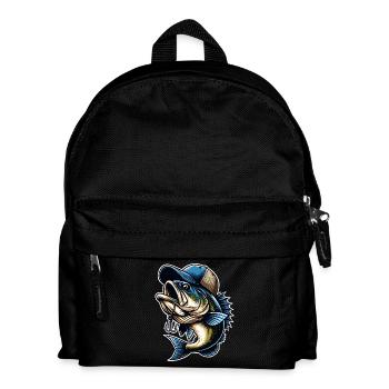 Fishing Fish With Cap Fish Hook - Kids' Backpack - black - Front