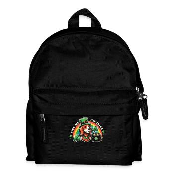 Kiss Me I'm Irish Hund St. Patrick's Day - Kinder Rucksack - Schwarz - Vorne