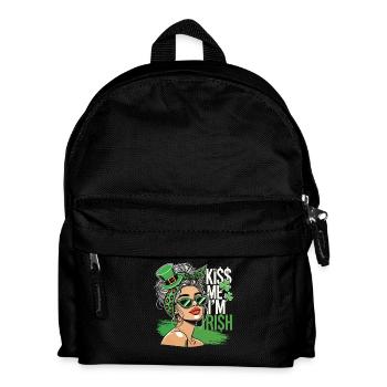 Kiss Me I'm Irish St. Patrick's Day Party Motiv - Kinder Rucksack - Schwarz - Vorne