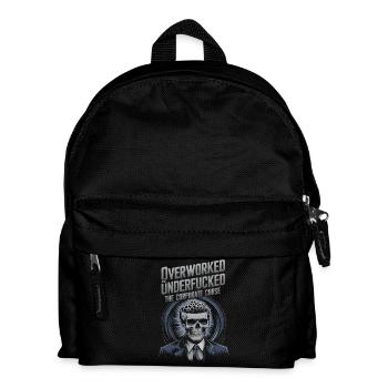 Überlastet & untertrieben***d- Corporate Skeleton Humor - Kinder Rucksack - Schwarz - Vorne