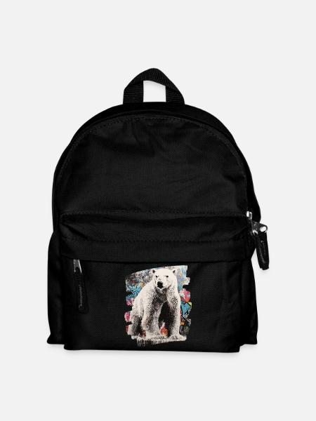 Eisbär Graffiti Sprayer - Kinder Rucksack - Schwarz