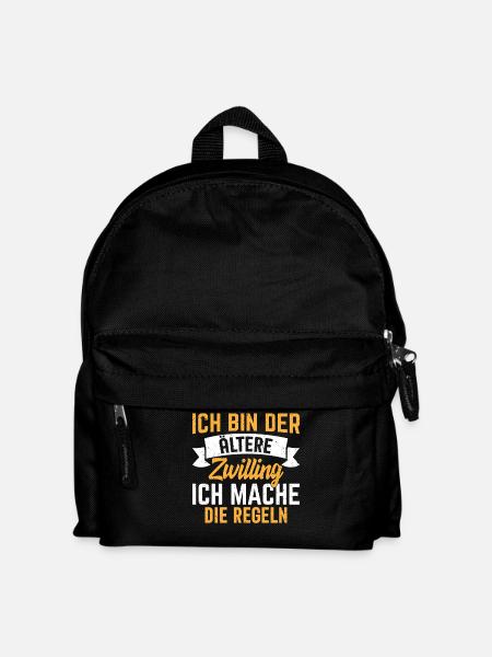 Älterer Zwilling – Regeln? Nicht für mich! - Kinder Rucksack - Schwarz