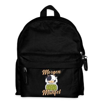 cow farmer farmer morning mill - Kids' Backpack - black - Front
