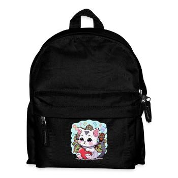 Indian Cat Cats Heart Hearts Indian Kitten - Kids' Backpack - black - Front