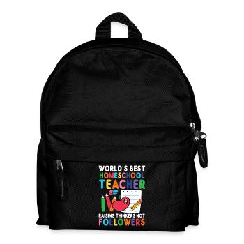 World's Best Homeschool Teacher - Raising - Kids' Backpack - black - Front