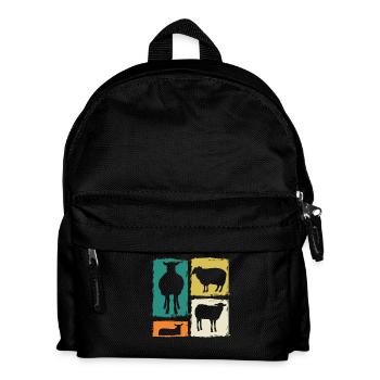 Schäfer Schaf - Kinder Rucksack - Schwarz - Vorne