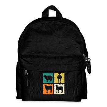 Schäfer Schaf - Kinder Rucksack - Schwarz - Vorne