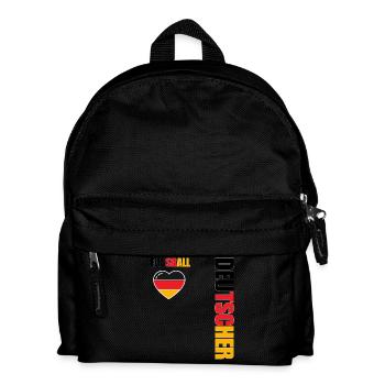 Deutsche Mannschaft Fanfußball - Kinder Rucksack - Schwarz - Vorne